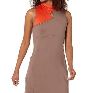 Adidas Orange and Brown Athletic Golf Dress - Size Medium